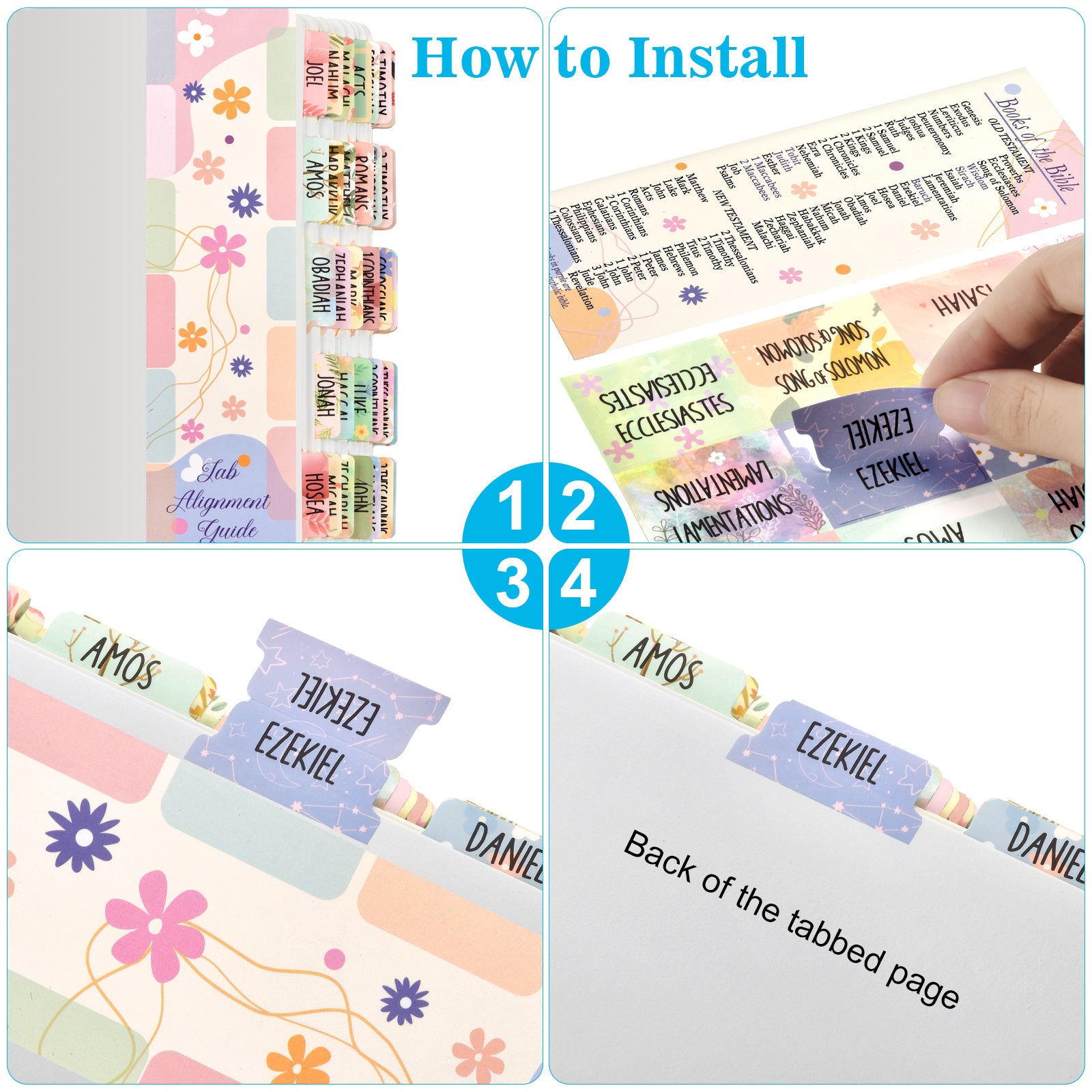 Floral Bible Tabs for Women/Girls, 100 PCS Catholic Bible Index Tabs, – ubenic floral-bible-tabs-for-women-girls-100-pcs-catholic-bible-index-tabs-ubenic